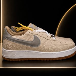 🎁 NOVIDADE 2026 Tênis Masculino Air Force 1 Bege Detalhes Cinza e Branco Luxo e Destaque + FRETE GRÁTIS