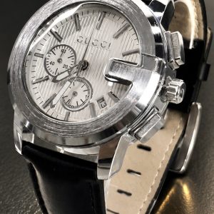 🎁 MEGA NOVIDADE COM PROMOÇÃO Relógio Gucc 100% Funcional Caixa Aço Inox Mostrador Branco Pulseira Couro Sofisticação e Destaque + FRETE GRÁTIS