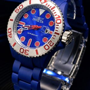 🎁 LANÇAMENTO Invicta Grand Diver ORIGINAL Aço Inox Azul Deatalhes Vermelhos + FRETE GRÁTIS