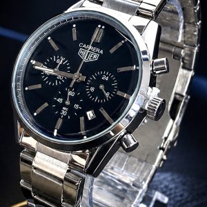 🎁MEGA PROMOÇÃO Relógio Tag Carrera 100% Funcional Mostrador Preto 41mm Aço Inox Luxo e Sofisticação + FRETE GRÁTIS