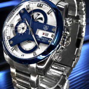 🎁 MEGA PROMOÇÃO Relógio Tag Carrera CR7 100% Funcional Aço Inox Mostrador Branco com Azul Luxo e Destaque + FRETE GRÁTIS