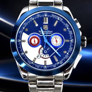 🎁 MEGA PROMOÇÃO Relógio Tag Mercedes Benz 100% Funcional Aço Inox Mostrador Azul com Branco Luxo e Destaque + FRETE GRÁTIS