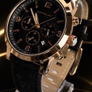 🎁 MEGA PROMOÇÃO Relógio Mont Luxuoso 100% Funcional Todo Preto Caixa Bronze Pulseira Camurça Luxo e Destaque + FRETE GRÁTIS