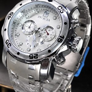 🎁 MEGA PROMOÇÃO Relógio Invicta Pro Diver Todo em Aço Inox Mostrador Branco Luxo e Destaque + FRETE GRÁTIS
