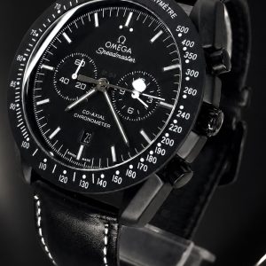 🎁 MEGA PROMOÇÃO Relógio Omeg Speedmaster All Black Detalhes Branco 100% Funcional + Pulseira em Couro Luxo e Destaque + FRETE GRÁTIS