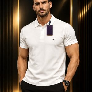 🎁 MEGA PROMOÇÃO Camiseta TH Branca Caimento Perfeito Elegância e Destaque + FRETE GRÁTIS