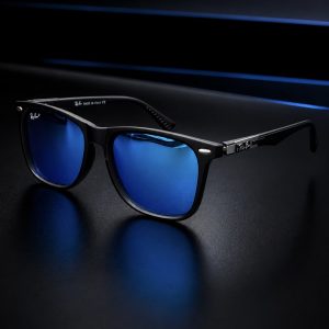  🎁 MEGA PROMOÇÃO Óculos Wayfarer RB Lente Azul Armação Preta + FRETE GRÁTIS