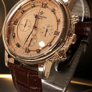 🎁 MEGA PROMOÇÃO Relógio Patek 100% Funcional Caixa Bronze Pulseira Couro Marrom Luxo e Destaque + FRETE GRÁTIS