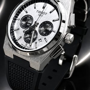🎁 MEGA PROMOÇÃO Relógio Tisso PRX Mostrador Branco Caixa em Aço Inox Pulseira em Silicone Preta Luxo e Destaque Absoluto + FRETE GRÁTIS