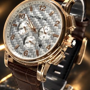 🎁 MEGA PROMOÇÃO Relógio Mont 100% Funcional Mostrador Texturizado Branco Caixa Bronze Pulseira Couro Marrom Luxo e Destaque + FRETE GRÁTIS