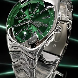 🎁 MEGA PROMOÇÃO Relógio Chrono Todo Aço Mostrador Verde 100% Funcional Luxo e Destaque + FRETE GRÁTIS