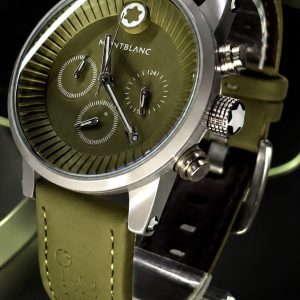 🎁 MEGA PROMOÇÃO Relógio MontBlan Verde 100% Funcional Caixa Aço Inox Pulseira em Couro Luxuoso + FRETE GRÁTIS