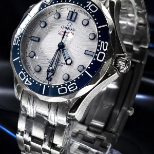  🎁 MEGA PROMOÇÃO Relógio Omeg Seamaster Diver Automático Fundo de Vidro Mostrador Branco Todo em Aço Inox 904L PREMIUM AAA+ Luxo e Destaque + FRETE GRÁTIS