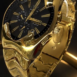 🎁 MEGA PROMOÇÃO Relógio Chrono Banhado Mostrador Preto 100% Funcional Luxo e Destaque + FRETE GRÁTIS