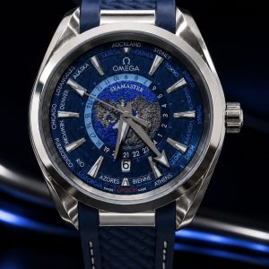 🎁 MEGA PROMOÇÃO Relógio Omeg Seamaster Azul Escuro AUTOMÁTICO Fundo de Vidro PREMIUM AAA+ Pulseira Silicone Luxo e Destaque + FRETE GRÁTIS