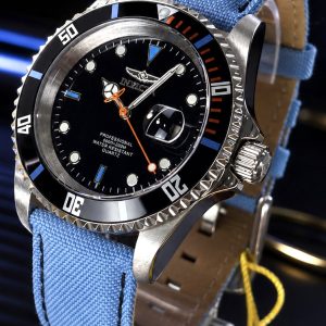 🎁 LANÇAMENTO Invicta Pro Diver ORIGINAL Mostrador Preto Pulseira em Nylon Azul Luxo e Sofisticação + FRETE GRÁTIS