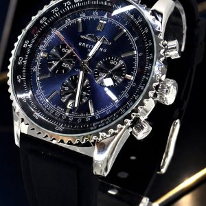 🎁 MEGA PROMOÇÃO Relógio Breitilin 100% Funcional Mostrador Azul Pulseira Silicone Preta Luxo e Destaque + FRETE GRÁTIS