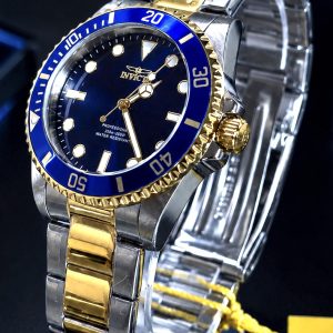  🎁 LANÇAMENTO Invicta Pro Diver ORIGINAL Mostrador Azul Todo em Aço Inox Detalhes Dourado Luxo e Sofisticação + FRETE GRÁTIS