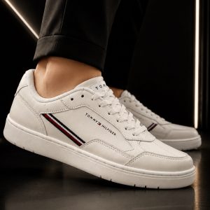 🎁 MEGA PROMOÇÃO Tênis Masculino TH Bege Com Branco Luxo e Destaque + FRETE GRÁTIS