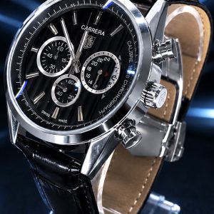 🎁 MEGA PROMOÇÃO Relógio TAG 100% Funcional Caixa Aço Inox Pulseira de Couro Preta Luxo e Destaque + FRETE GRÁTIS
