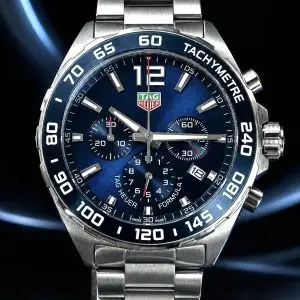 🎁 MEGA PROMOÇÃO Relógio TAG Formula 1 PREMIUM AAA 100% Funcional Mostrador AZUL + Pulseira em Aço Inox 904L Luxo e Destaque + FRETE GRÁTIS