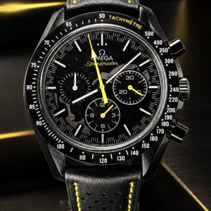 🎁 MEGA PROMOÇÃO Relógio Omeg Seamaster 100% Funcional All Black Detalhes Amarelo +Pulseira em Couro + PREMIUM AAA+ Luxo e Destaque + FRETE GRÁTIS
