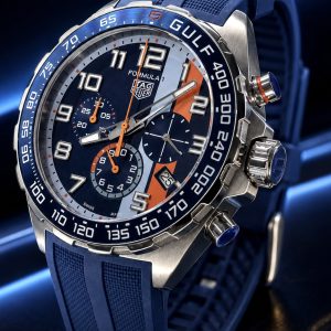 🎁 MEGA PROMOÇÃO Relógio TAG Formula 1 PREMIUM AAA 100% Funcional Mostrador AZUL Detalhes Laranja + Pulseira em Silicone Luxo e Destaque + FRETE GRÁTIS