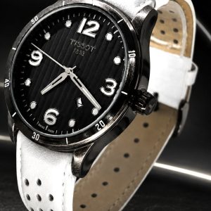 🎁 MEGA PROMOÇÃO Relógio Tisso 1853 Mostrador Preto Caixa em Aço Inox Pulseira em Branca Luxo e Destaque Absoluto + FRETE GRÁTIS