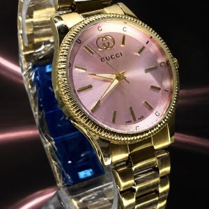 🎁 MEGA PROMOÇÃO Relógio Guc Feminino Banhado Mostrador Rosa Luxo e Elegância + Frete Grátis