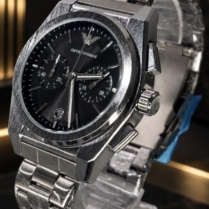 🎁 MEGA PROMOÇÃO Relógio Arman Funcional Mostrador Preto Todo em Aço Inox Funcional Luxo e Destaque + FRETE GRÁTIS