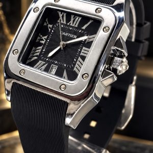 🎁 NOVIDADE EM PROMOÇÃO Relógio Carti Santos100 Caixa Aço Inox Detalhes Pulseira em Silicone Luxo e Destaque + FRETE GRÁTIS