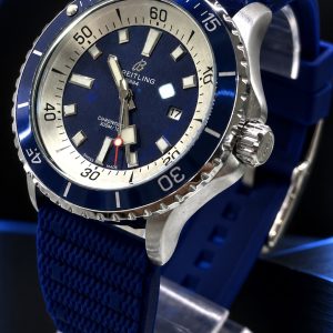  🎁 MEGA PROMOÇÃO Relógio Breitilin Azul Caixa Aço Inox Pulseira Silicone Luxo e Destaque + FRETE GRÁTIS
