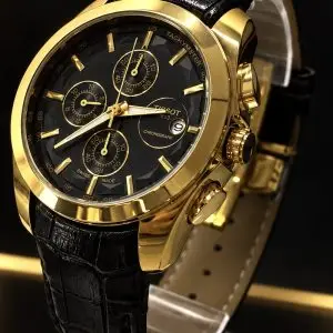 🎁 MEGA PROMOÇÃO Relógio Tisso 100% Funcional Preto Caixa Banhada Pulseira em Couro Luxo e Destaque Absoluto + FRETE GRÁTIS