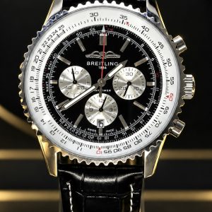 🎁 MEGA PROMOÇÃO Breitilin Preto 100% Funcional Pulseira em Couro Mostrador Preto com Branco Luxo e Sofisticação + FRETE GRÁTIS