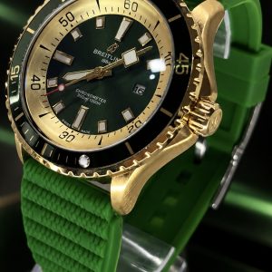 🎁 MEGA PROMOÇÃO Relógio Breitilin Verde Caixa Banhada Pulseira Silicone Luxo e Destaque + FRETE GRÁTIS