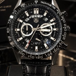 🎁 MEGA PROMOÇÃO Relógio Tag Carrera All Black 100% Funcional Pulseira em Couro Luxo e Destaque + FRETE GRÁTIS