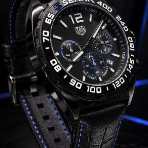 🎁 MEGA PROMOÇÃO Relógio Formula 1 100% Funcional All Black Detalhes Azul Pulseira em Couro Luxo e Destaque + FRETE GRÁTIS