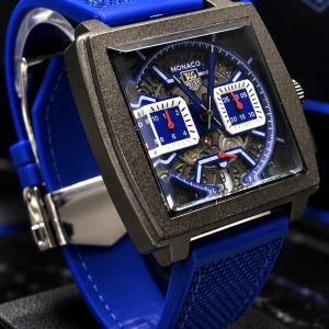 🎁 MEGA PROMOÇÃO Relógio Tag Monaco 100% Funcional Mostrador Preto Pulseira em Silicone Azul Luxo e Destaque + FRETE GRÁTIS