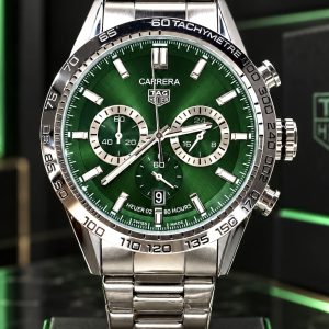 🎁 MEGA PROMOÇÃO Relógio Tag Carrera Todo em Aço Inox Mostrador Verde 100% Funcional Luxo e Destaque + FRETE GRÁTIS