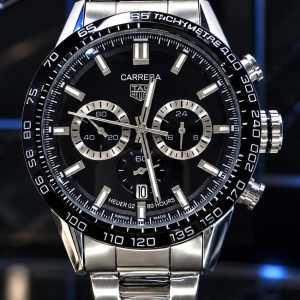 🎁 MEGA PROMOÇÃO Relógio Tag Carrera Todo em Aço Inox Mostrador Preto 100% Funcional Luxo e Destaque + FRETE GRÁTIS