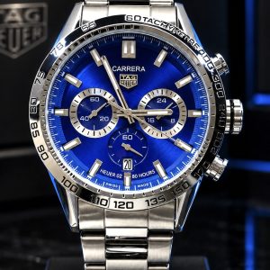 🎁 MEGA PROMOÇÃO Relógio Tag Carrera Todo em Aço Inox Mostrador Azul 100% Funcional Luxo e Destaque + FRETE GRÁTIS