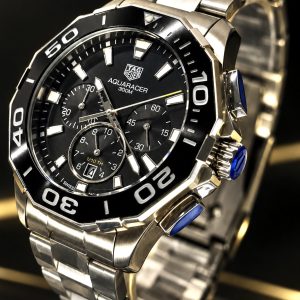 🎁 MEGA PROMOÇÃO Relógio Tag Aquaracer 100% Funcional Mostrador Preto PREMIUM AAA+ Pulseira em Aço Inox 904L Luxo e Destaque + FRETE GRÁTIS