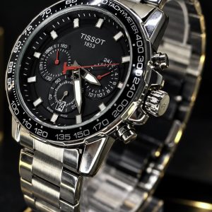 🎁 MEGA PROMOÇÃO Relógio Tisso Supersport Chrono 100% Funcional Mostrador Preto Aço Inoxidável Luxo e Destaque + FRETE GRÁTIS