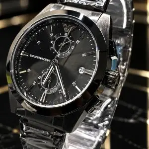  🎁MEGA PROMOÇÃO Relógio Arman All Black 100% Funcional Todo em Aço Inox + Luxo e Destaque + FRETE GRÁTIS