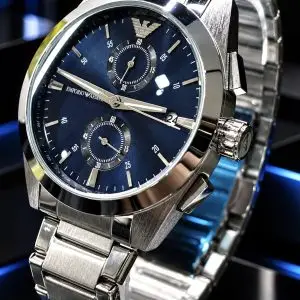  🎁MEGA PROMOÇÃO Relógio Arman 100% Funcional Mostrador Azul Todo em Aço Inox + Luxo e Destaque + FRETE GRÁTIS