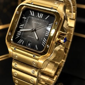 🎁 MEGA PROMOÇÃO Relógio Carti Todo Banhado a Ouro 18K Mostrador Cinza com Preto Linha Premium AAA+ Luxo e Sofisticação + Frete Grátis