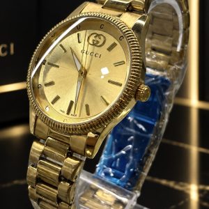 🎁 MEGA PROMOÇÃO Relógio Guc Feminino Banhado Mostrador Dourado Luxo e Elegância + Frete Grátis