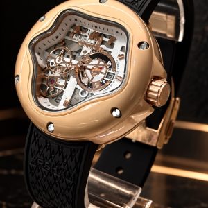 🎁 MEGA PROMOÇÃO Relógio Hublo Caixa Bronze Mostrador Branco Pulseira em Silicone Preta Luxo e Destaque + FRETE GRÁTIS