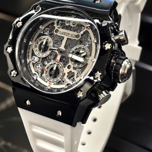 🎁 MEGA PROMOÇÃO ORIGINAL Invicta Racing Caixa Preto Pulseira em Silicone Branca LUXO E SOFISTICAÇÃO + Frete Grátis