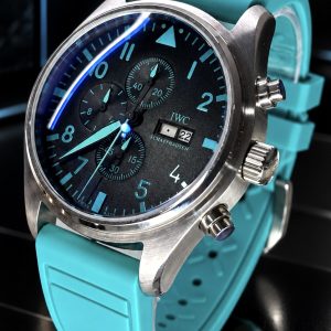 🎁 MEGA PROMOÇÃO Relógio I.W. Azul Ciano 100% Funcional Mostrador Preto Caixa em Aço Inoxidável 904L Pulseira em Silicone PREMIUM AAA+ Luxo e Destaque + FRETE GRÁTIS